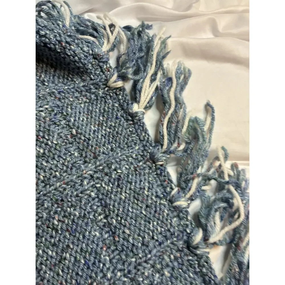 Handmade Blue Heather Throw Blanket 50x42
